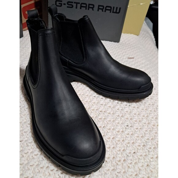 G-Star Raw Blake Chelsea Leather Boots Women's sz 10 Black Rare Style - Picture 12 of 16